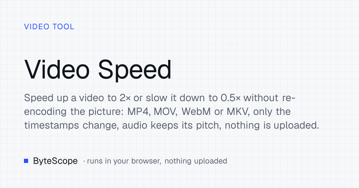 Video Speed — speed up or slow down a video — ByteScope